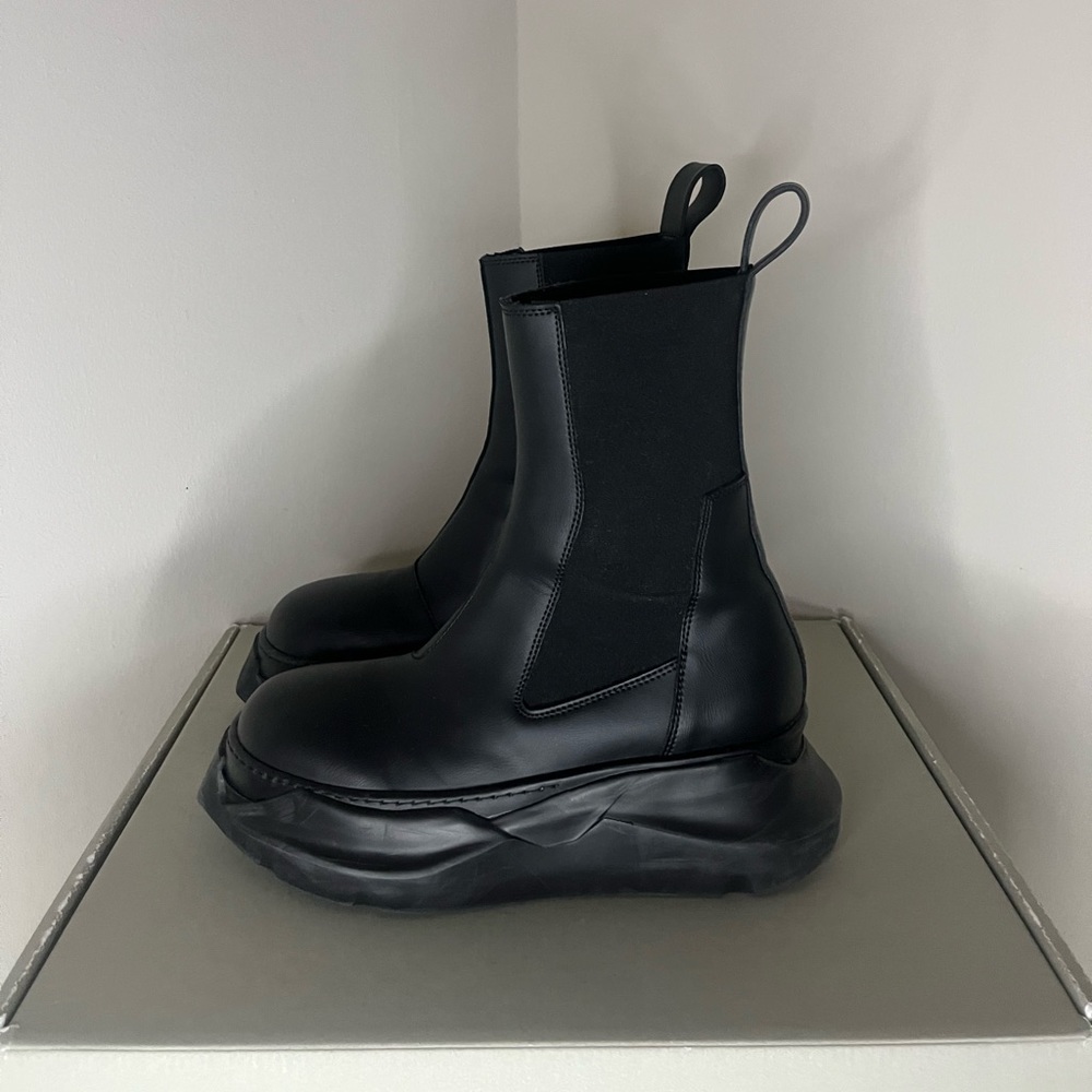 Rick Owens DRKSHDW Black Beatle Abstract Boots